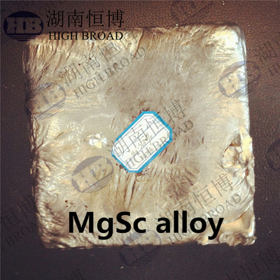 Alliage principal en métal Mg2%Sc Mg5%Sc Mg30%Sc de scandium de magnésium d'OIN