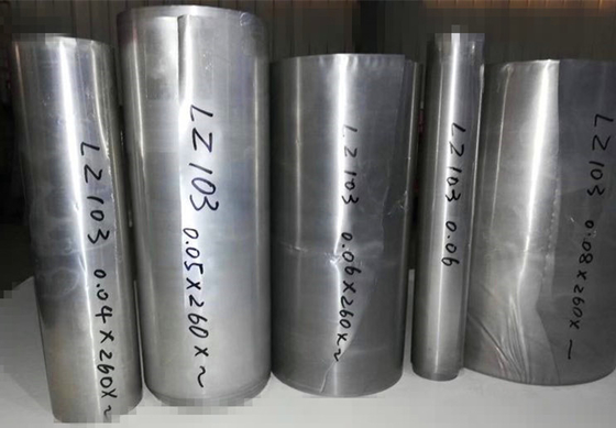 Le plat d'alliage du magnésium LZ103, magnésium a basé l'alliage 0,05 millimètres 0,06 millimètres 0,08 millimètres