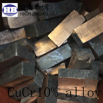 Lingot de cuivre d'alliage principal de CuCr10% Chrome pour le cuivre additif et alliages de cuivre