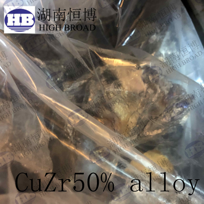 Le lingot de cuivre d'alliage principal de zirconium de CuZr50% pour le cuivre a basé les alliages principaux