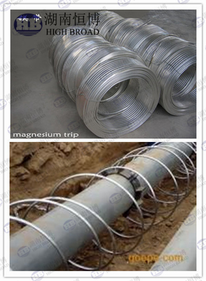 Anodes magnésiques à ruban pour tuyaux souterrains