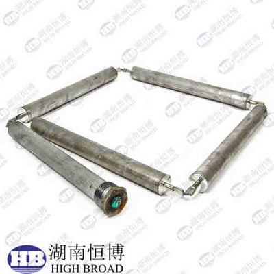 Hex Plug Aluminium Zinc Barre d' anode flexible (4 sections) Liens en acier inoxydable 42 pouces de long