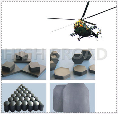 Pressureless Sintered Silicon Carbide Ceramic Tile 50x50mm Ballistic Protection Plate with >=2500 HV Hardness