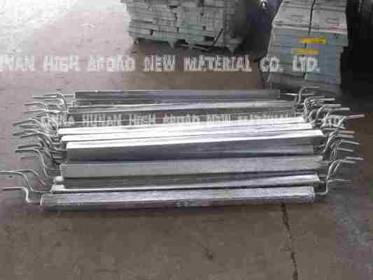 Anode d'aluminium montée à flush avec tige solide Insert pour la protection cathodique au large de la côte plus conforme à la forme géométrique de la structure et a moins d'effet sur la résistance