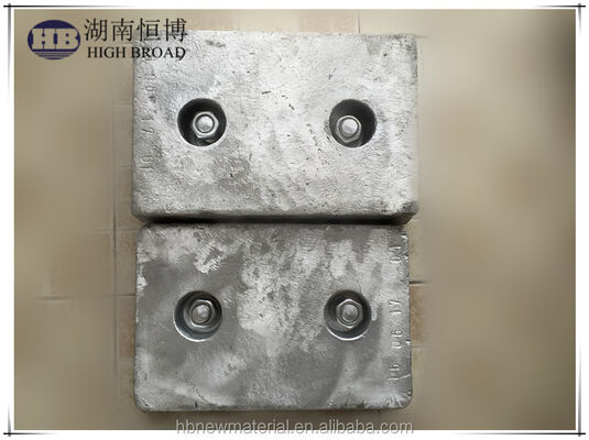 Bloc d'anode sacrificielle en aluminium pour pipeline souterrain 1200 mm 25 kg alliage Al-Zn-In protection cathodique enterrée
