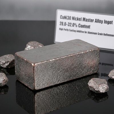 CuNi30 alliage principal de cuivre nickel avec une teneur en nickel de 28,0 à 32,0% pour le raffinage de grains d'aluminium de haute pureté