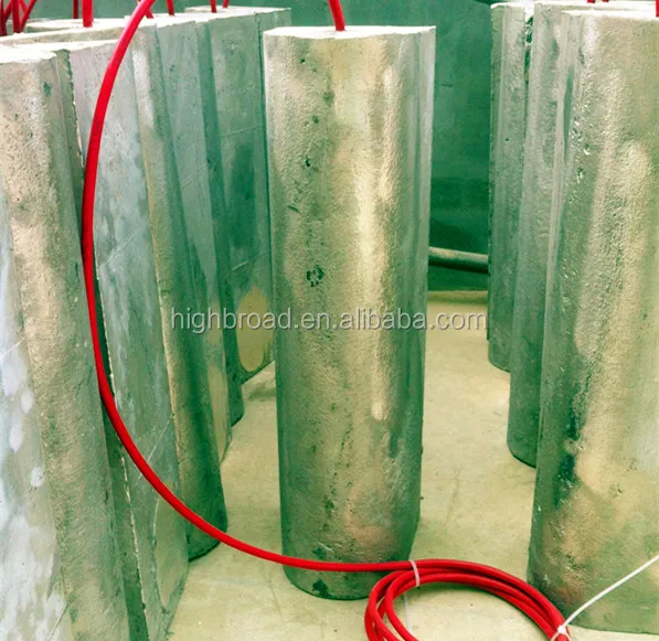 Anodes à tiges résistantes à la corrosion Alliages d'aluminium et de zinc pour applications industrielles