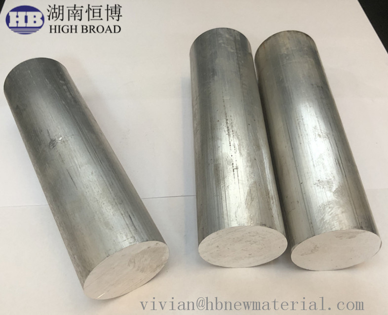 Barres d'anode au magnésium personnalisées, bonne formabilité et surface lisse pour des longueurs de 100/200/500 mm