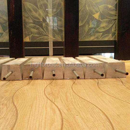 Anode de magnésium courant personnalisé avec forme trapézoïde D et certification ISO9001 / ROHS Prévenir ou ralentir la rouille des structures en acier
